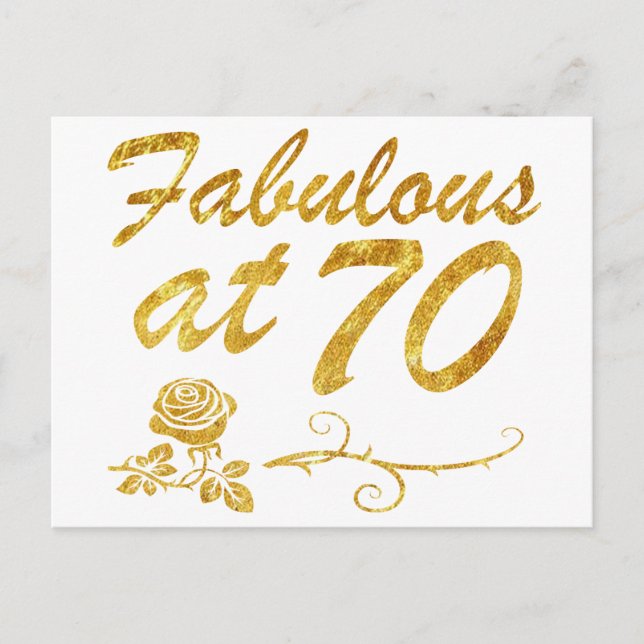 Fabulous at 70 years postcard (Front)