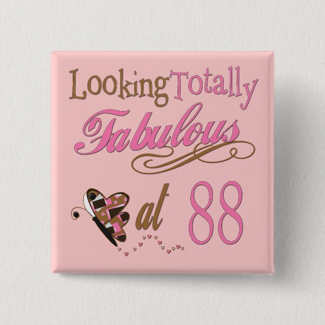 Fabulous at 88 15 cm square badge (Front)