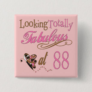 Fabulous at 88 15 cm square badge