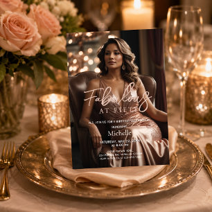Fabulous at Fifty Rose Gold Photo 50th Birthday Invitation
