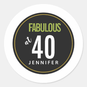 fabulous at forty template birthday classic round sticker