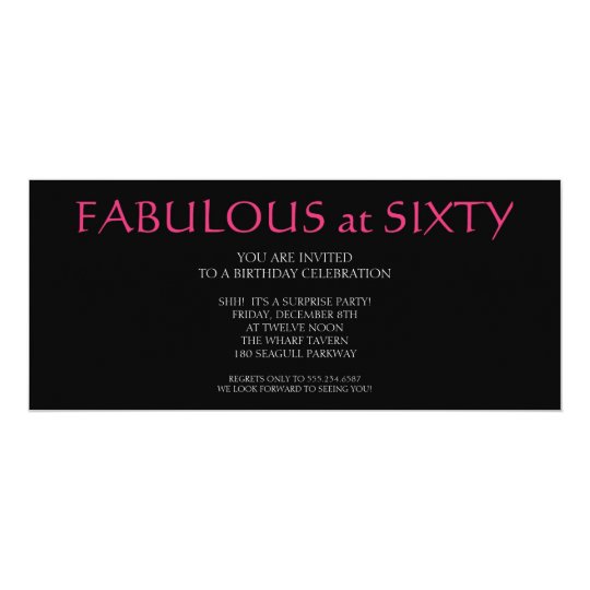 fabulous at sixty; birthday card