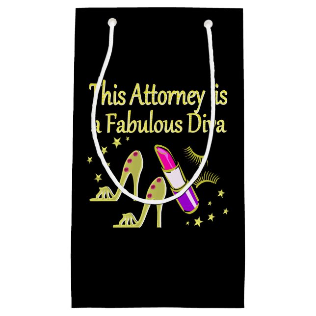 FABULOUS ATTORNEY DIVA DESIGN SMALL GIFT BAG (Front)