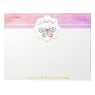 Fabulous Aunt Butterfly Gift Ideas Notepad