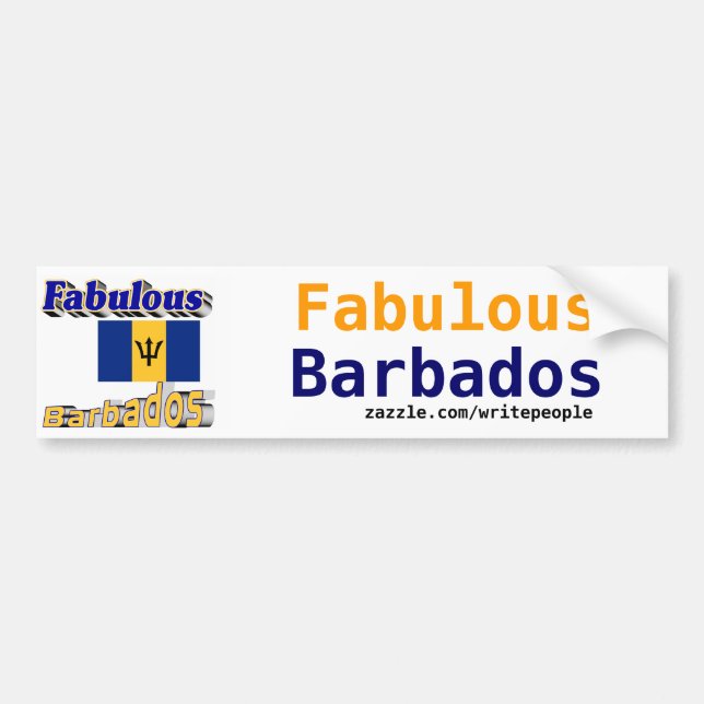 fabulous barbados bumper sticker (Front)