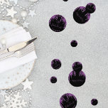 Fabulous birthday black purple glitter modern chic confetti<br><div class="desc">A classic black background decorated with dark purple coloured faux glitter drips, paint dripping look. With the text: 50 and fabulous x3 and Happy Birthday x3. Personalise and add a name. Purple coloured text. The text: Fabulous and Happy Birthday are written with a modern hand lettered style script with swashes....</div>