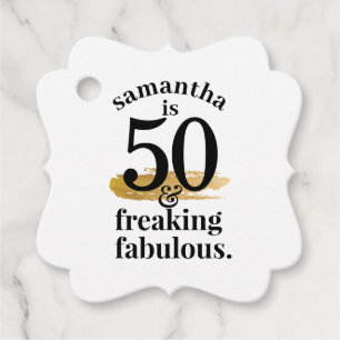 Fabulous Birthday Black White Thank You Favour Tags