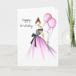 Fabulous Birthday Fashion Illustrated Birthday Card