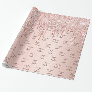 Fabulous birthday rose gold glitter sparkle wrapping paper