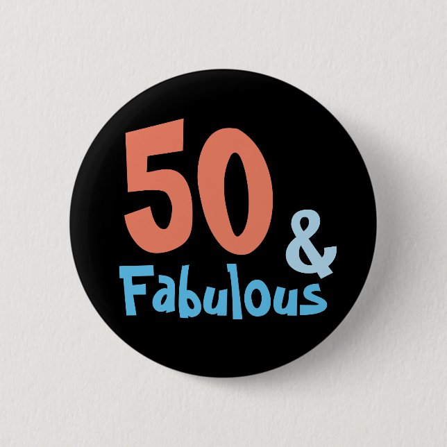 Fabulous Black Birthday Party 6 Cm Round Badge (Front)
