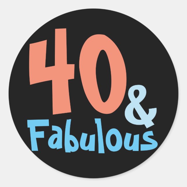 Fabulous Black Birthday Party Classic Round Sticker (Front)