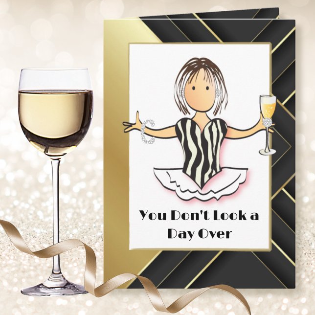 Fabulous Bold Fun Glamourous Gold For Her Birthday Card (Creator Uploaded)