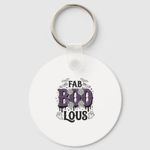Fabulous Boo Halloween Vintage Ghost Shirt Design_ Key Ring
