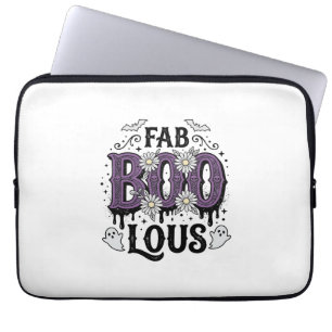 Fabulous Boo Halloween Vintage Ghost Shirt Design_ Laptop Sleeve