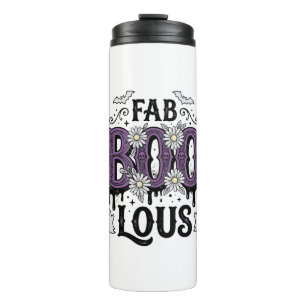 Fabulous Boo Halloween Vintage Ghost Shirt Design_ Thermal Tumbler