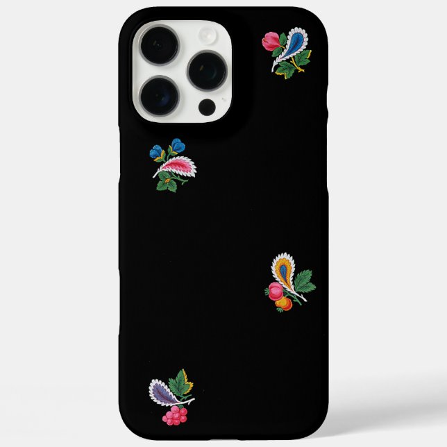 Fabulous Bright Flowers, Leaves and Paisleys Black Case-Mate iPhone Case (Back)