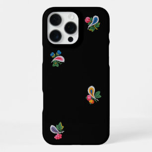 Fabulous Bright Flowers, Leaves and Paisleys Black iPhone 16 Pro Max Case