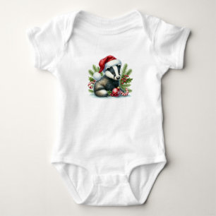 Fabulous Christmas Badger Baby Bodysuit