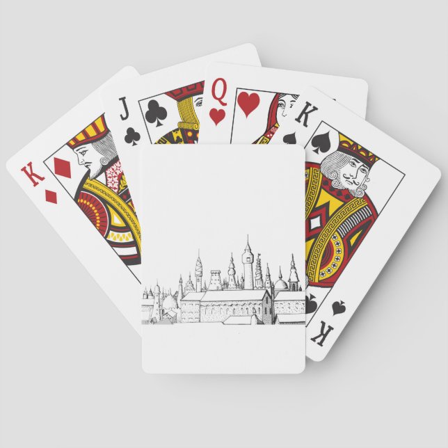 fabulous city . artwork . black and white playing cards (Back)
