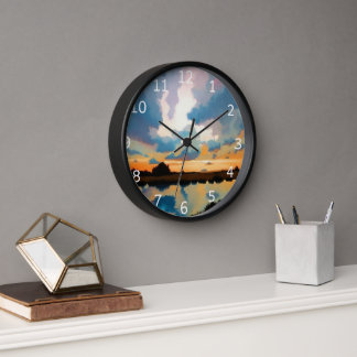 Fabulous Cloud ,Reflections, Sun Over Water Clock