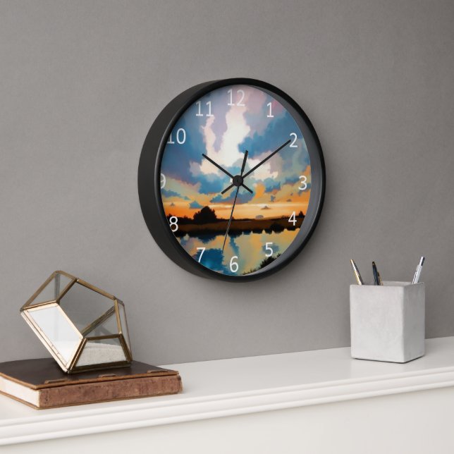 Fabulous Cloud ,Reflections, Sun Over Water Clock (Office)