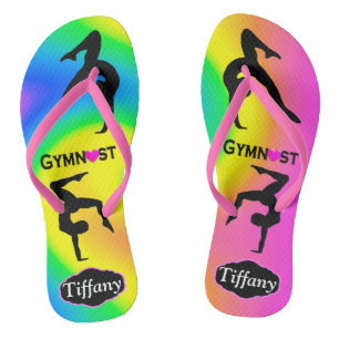 FABULOUS COLORFUL PERSONALIZED GYMNAST FLIP FLOPS