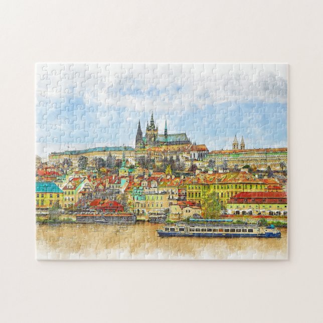 Fabulous Colourful Vintage Romance Travel Jigsaw Puzzle (Horizontal)