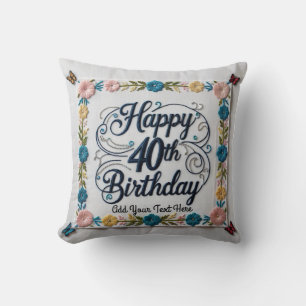 Fabulous: Custom 40th Birthday Throw Pillow