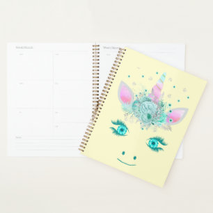 Fabulous Cute Unicorn Flowers Face 1 Planner