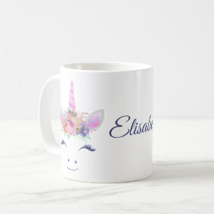Fabulous Cute Unicorn Flowers Face 2 Coffee Mug