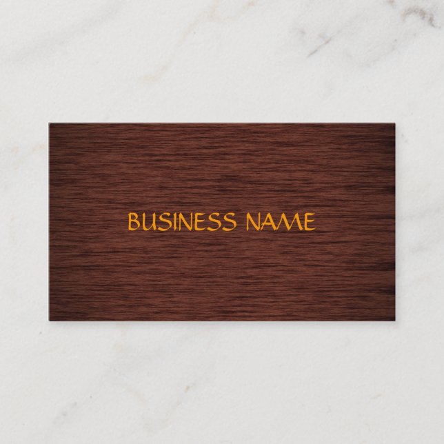 Fabulous Dark Wood Business Cards (Front)