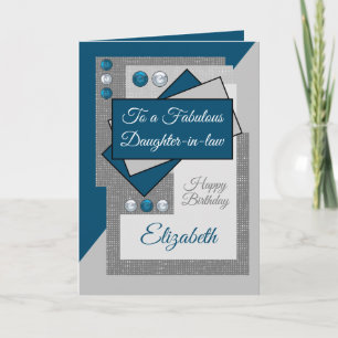 Fabulous daughter in law birthday blue grey card