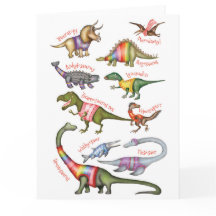 Fabulous dinosaurs blank card