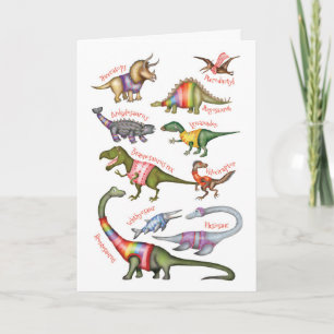 Fabulous dinosaurs blank greetings card