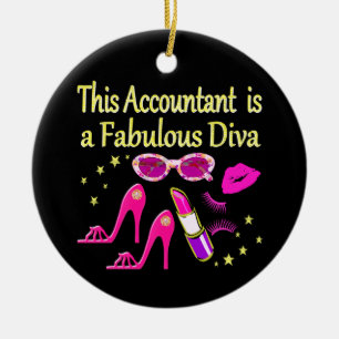 FABULOUS DIVA ACCOUNTANT DIVA CERAMIC TREE DECORATION
