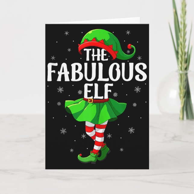 Fabulous Elf Christmas Girls Women Elf Squad Xmas  Card (Front)