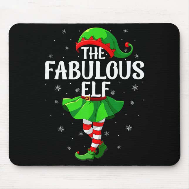 Fabulous Elf Christmas Girls Women Elf Squad Xmas  Mouse Mat (Front)