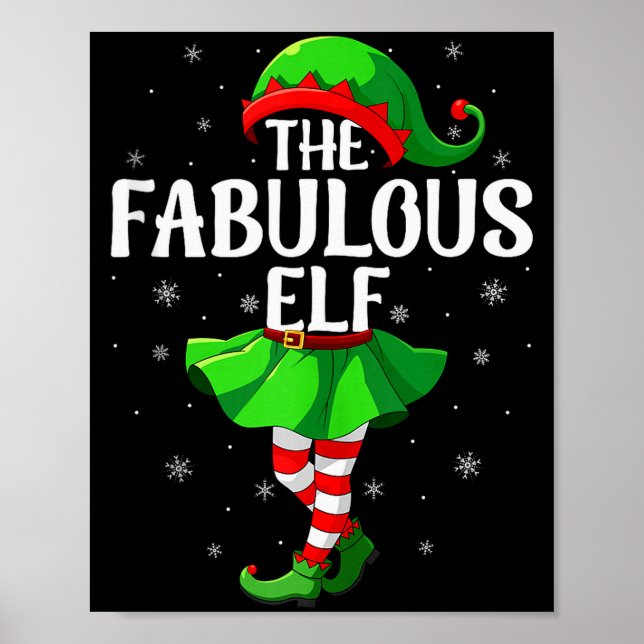 Fabulous Elf Christmas Girls Women Elf Squad Xmas  Poster (Front)