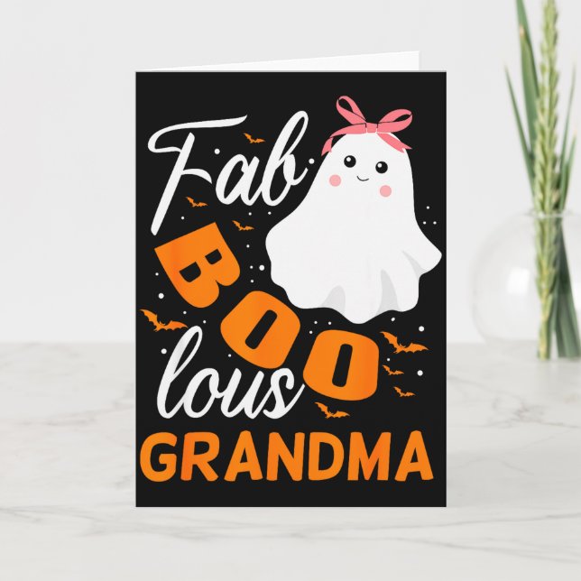 Fabulous Faboolous Grandma Ghost Halloween  Card (Front)