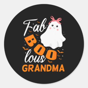 Fabulous Faboolous Grandma Ghost Halloween Classic Round Sticker