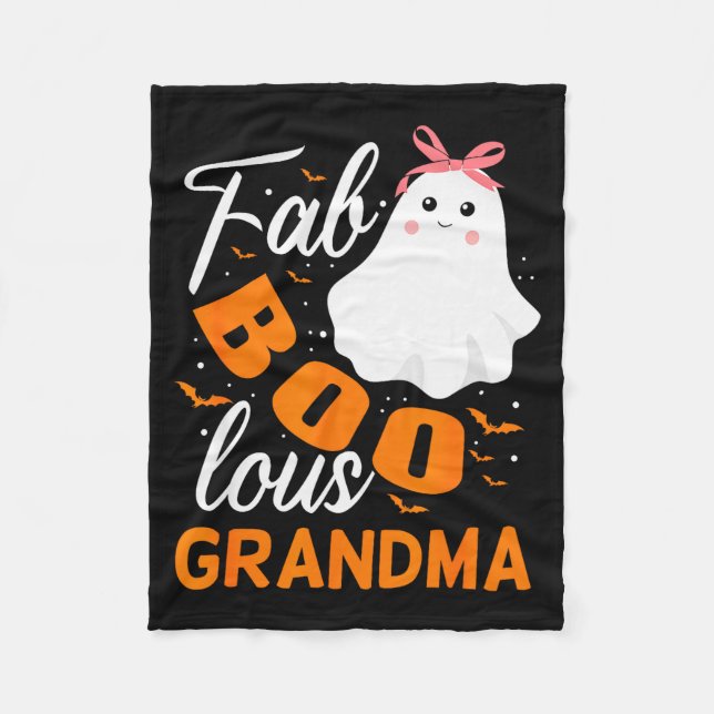 Fabulous Faboolous Grandma Ghost Halloween  Fleece Blanket (Front)