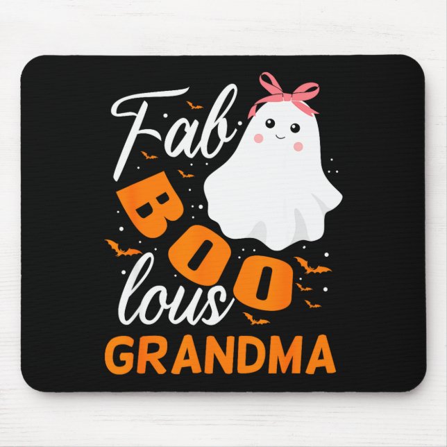 Fabulous Faboolous Grandma Ghost Halloween  Mouse Mat (Front)