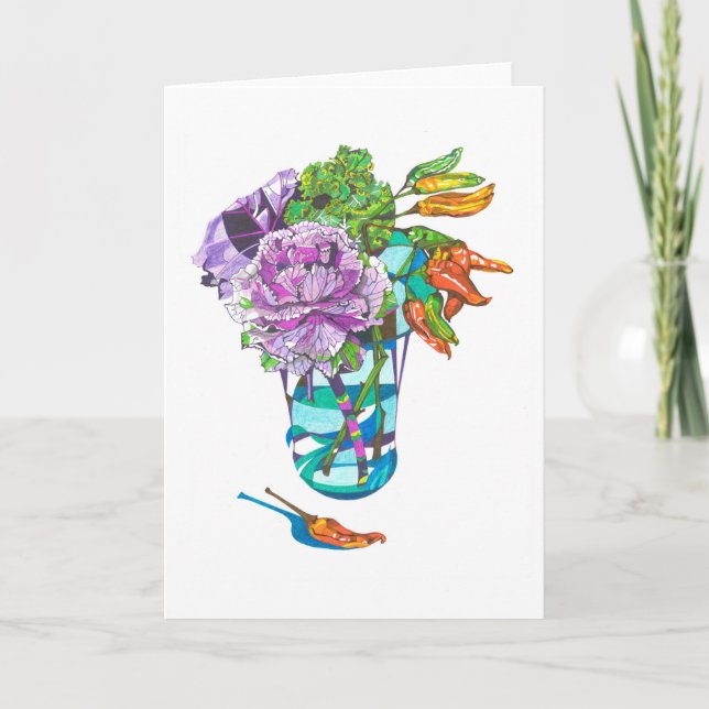 Fabulous Fall Vegetal Bouquet Card (Front)
