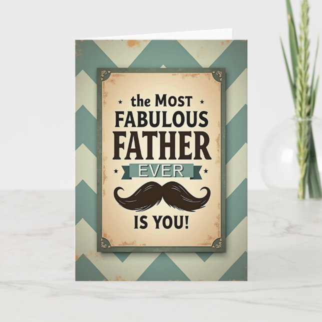 Fabulous Father Vintage Sign Card (Front)