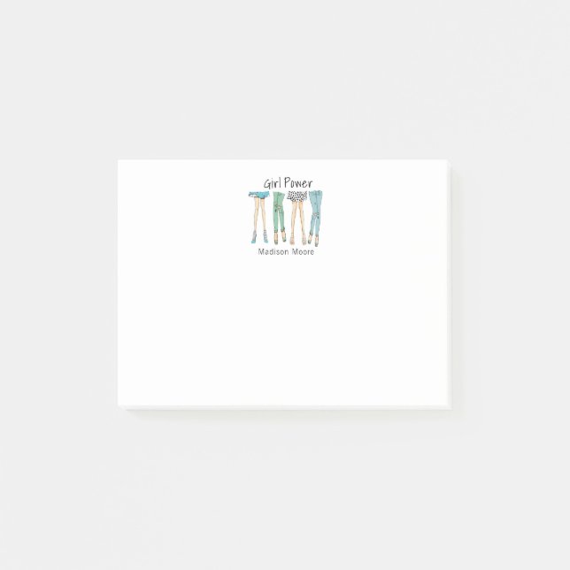 Fabulous Feet "Girl Power" Post-it Notes (Front)