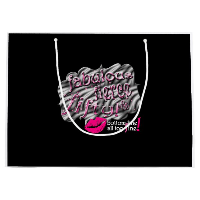 Fabulous Fierce & 50 Large Gift Bag (Front)