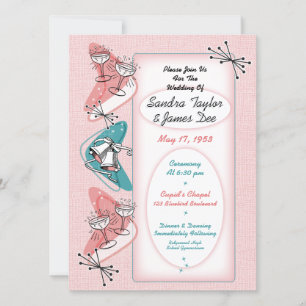 Fabulous Fifties 1950s Vintage Wedding Invitation