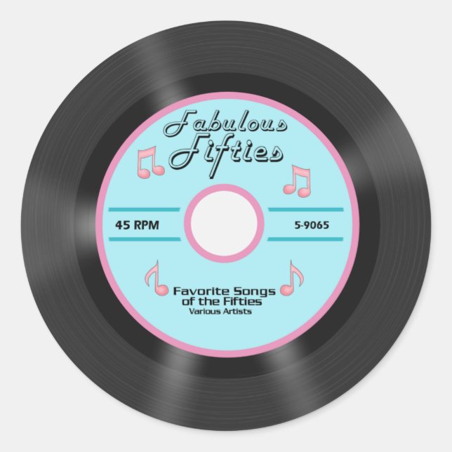 Fabulous Fifties Classic Round Sticker (Front)