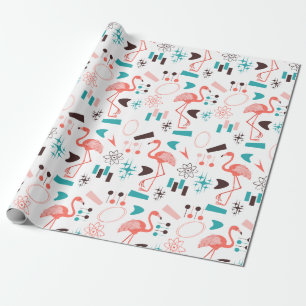 Fabulous Fifties Flamingos   Wrapping Paper