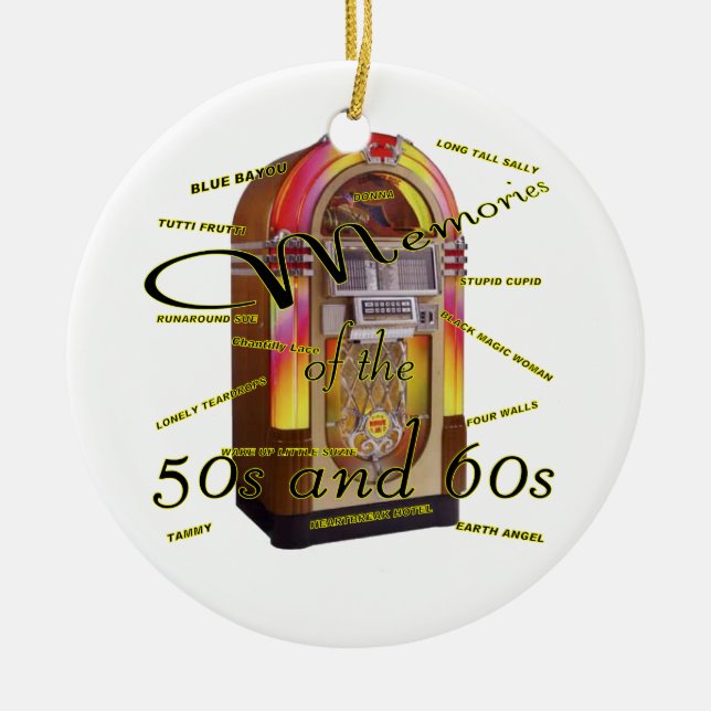 Fabulous fifties juke box ceramic tree decoration (Front)